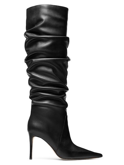 MICHAEL Michael Kors Women's Dawn 90MM Leather Knee-High Slouch Boots