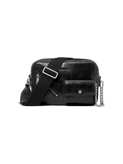 MICHAEL Michael Kors Women's Double-Zip Leather Medium Camera Crossbody Bag