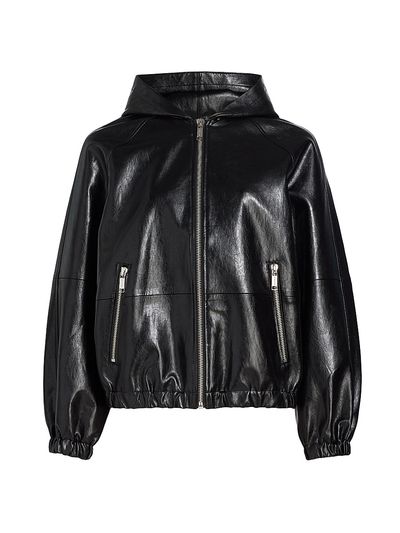 MICHAEL Michael Kors Women's Faux-Leather Zip-Front Hoodie