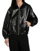 MICHAEL Michael Kors Women's Faux-Leather Zip-Front Hoodie - 3
