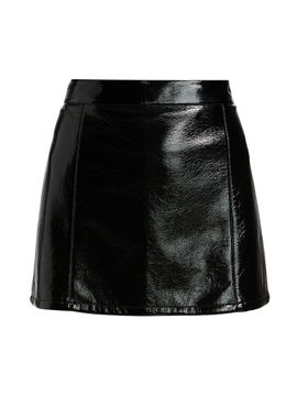 MICHAEL Michael Kors Women's Faux Patent Leather Micro Miniskirt