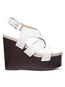 MICHAEL Michael Kors Women's Raven 130MM Leather Wedge Sandals