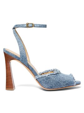 MICHAEL Michael Kors Women's Rosie 100MM Frayed Denim Sandals