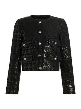 MICHAEL Michael Kors Women's Sequin Tweed Crop Jacket