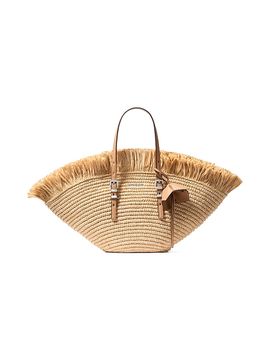 MICHAEL Michael Kors Women's Small Fan Raffia Tote Bag