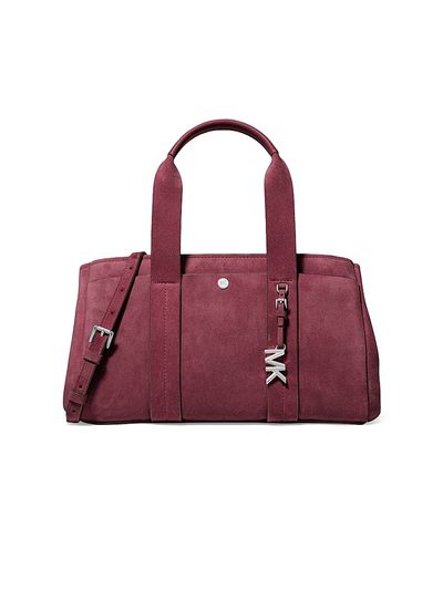 MICHAEL Michael Kors Women's Small Romee Logo Suede Satchel
