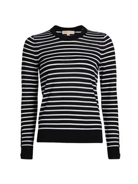 MICHAEL Michael Kors Women's Striped Merino Wool Sweater