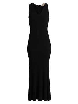 MICHAEL Michael Kors Women's V-Neck Ribbed Maxi Dress