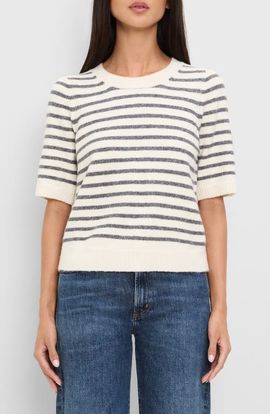 Michael Stars Michael Stars Alexis Striped Short Sleeve Sweater