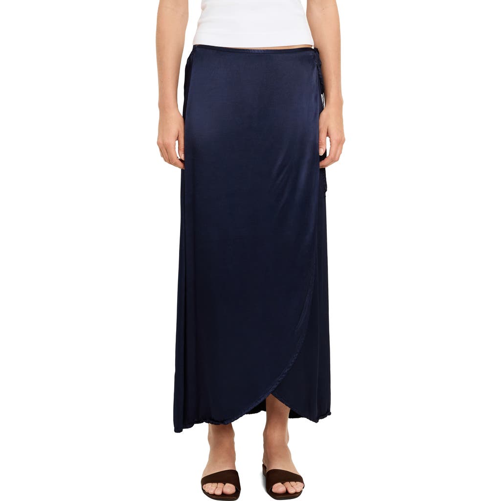 Michael Stars Michael Stars Diane Satin Wrap Midi Skirt