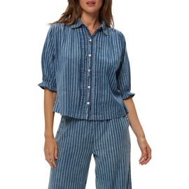Michael Stars Michael Stars Holly Lace Trim Button-Up Shirt