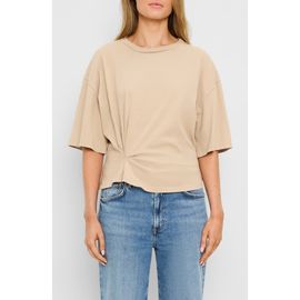 Michael Stars Michael Stars Zinnia Pleated Side Cotton T-Shirt