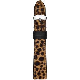 MICHELE MICHELE 16mm Leopard Print Genuine Calf Hair Watch Band