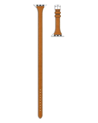 Michele Michele Brown Leather Band for Apple Watch, 38-49mm