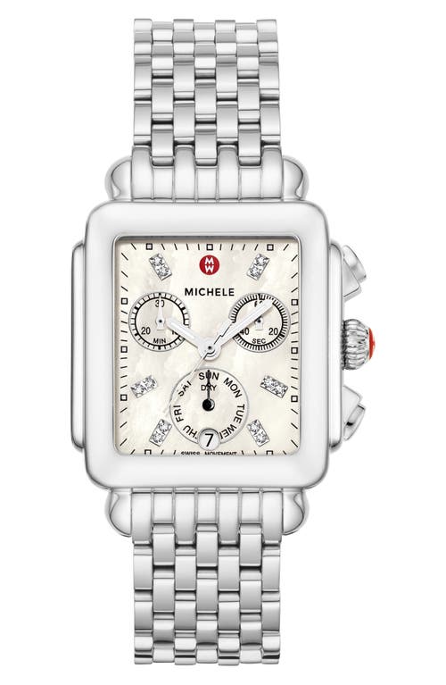 MICHELE MICHELE Deco Diamond Dial Watch Head & Bracelet, 33mm