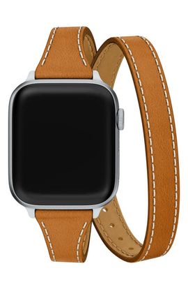 MICHELE MICHELE Double Wrap Leather 20mm Smartwatch Watchband