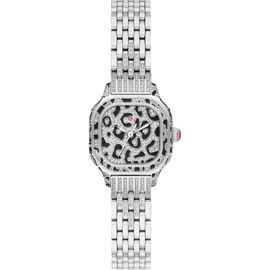 MICHELE MICHELE Mini Meggie Leopard Dial Diamond Bracelet Watch, 23mm x 25mm