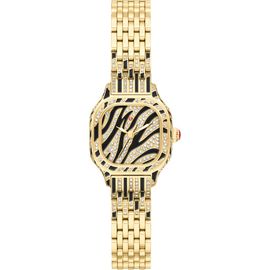 MICHELE MICHELE Mini Meggie Zebra Dial Diamond Bracelet Watch, 23mm x 25mm