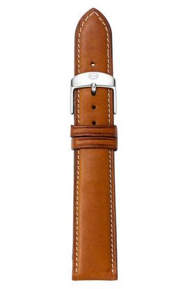 MICHELE MICHELE Saddle Brown Leather Watch Strap, 12-18mm 