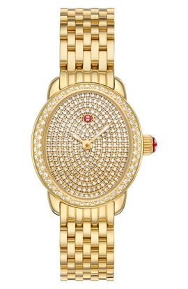 MICHELE MICHELE Serein Oval Diamond Bracelet Watch, 24mm x 27mm