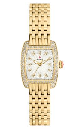 MICHELE MICHELE Urban Petite 18K Gold Plate Bracelet Watch, 22mm 