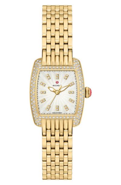 MICHELE MICHELE Urban Petite 18K Gold Plate Bracelet Watch, 22mm 