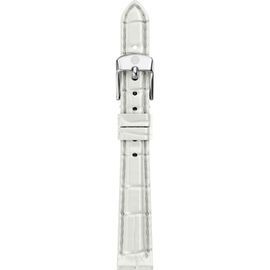 MICHELE MICHELE White Croco-Calf Embossed Leather Strap, 12-18mm 