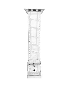 Michele Michele White Leather Bracelet Band for Apple Watch, 38-49mm