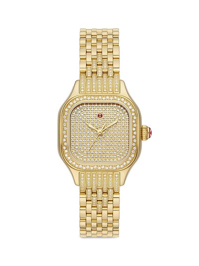 Michele Women's Meggie 18K-Gold-Plated & 2.8 TCW Diamond Bracelet Watch/29MM