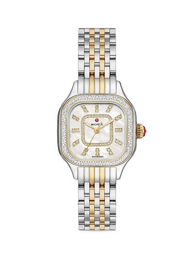 Michele Women's Meggie Two-Tone Stainless Steel & 0.47 TCW Diamond Bracelet Watch/29MM