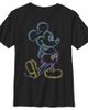 Mickey & Friends Boys' Husky Mickey & Friends Bright Neon Mickey Mouse Outline Graphic Tee - 1