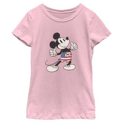 Mickey & Friends Girls Mickey & Friends Patriotic Shorts Pose T Shirt