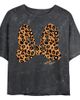 Mickey & Friends Junior's Mickey & Friends Cheetah Print Minnie Mouse Bow Graphic T-Shirt - 1