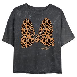 Mickey & Friends Junior's Mickey & Friends Cheetah Print Minnie Mouse Bow Graphic T-Shirt