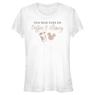Mickey & Friends Juniors Mickey & Friends This Mom Runs On Coffee T Shirt