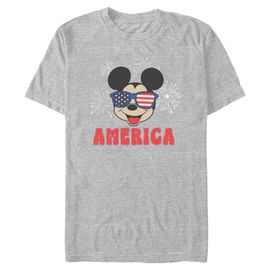 Mickey & Friends Mens Mickey & Friends American Sunglasses and Fireworks T Shirt