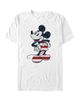 Mickey & Friends Mens Mickey & Friends Red Striped Mickey T Shirt - 2