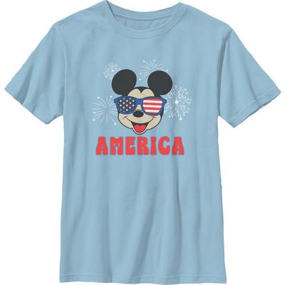 Mickey & Friends Mickey & Friends Boys' American Sunglasses and Fireworks Short Sleeve Graphic T-Shirt