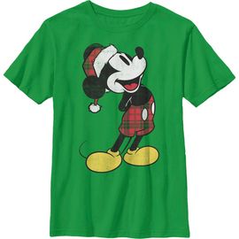 Mickey & Friends Mickey & Friends Boys' Mickey Going Plaid For Christmas Short Sleeve Graphic T-Shirt