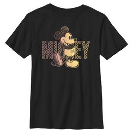 Mickey & Friends Mickey & Friends Boys' Retro Check Sketch Graphic Short Sleeve T-Shirt