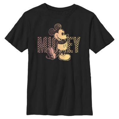 Mickey & Friends Mickey & Friends Boys' Retro Check Sketch Graphic Short Sleeve T-Shirt