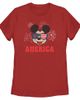 Mickey & Friends Mickey & Friends Women's American Sunglasses and Fireworks Short Sleeve Graphic T-Shirt - 1