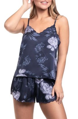 Midnight Bakery Midnight Bakery Floral Scallop Camisole & Tap Shorts Pajama Set