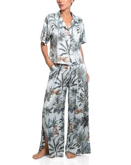 Midnight Bakery Midnight Bakery Printed Satin Palazzo Pajama Set