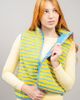 Midnight Lunch Midnight Lunch Stripe Vest Jacket in Blue/Yellow, Women's at Urban Outfitters - 1