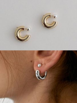 MIDNIGHT MOMENT Curve Earring Set