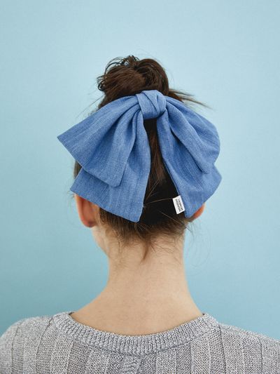 MIDNIGHT MOMENT Denim Ribbon Pin_2 Colors