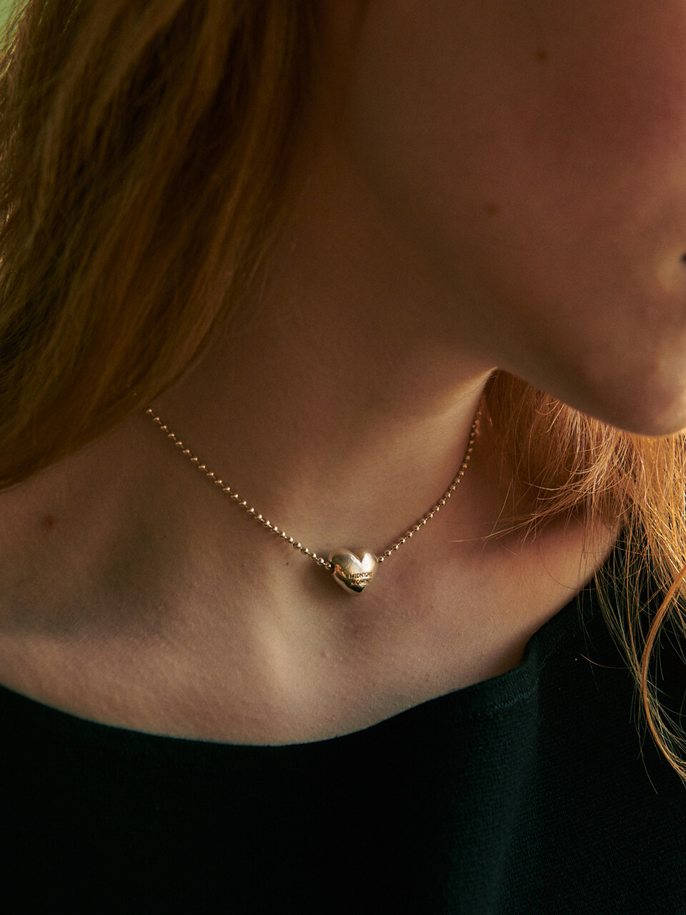 MIDNIGHT MOMENT Love pierce necklace - silver