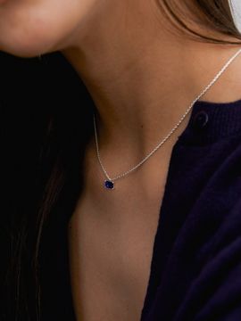 MIDNIGHT MOMENT Square Necklace_Navy