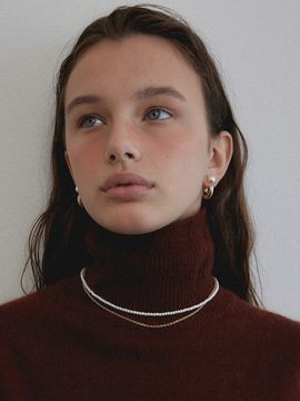MIDNIGHT MOMENT Twin Pearl Chain Necklace